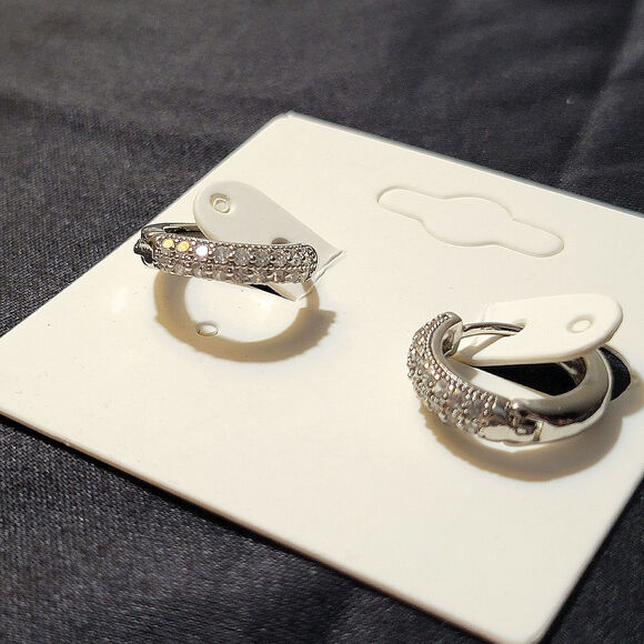 Hoop Zirconia Earrings - Picture 5 of 11